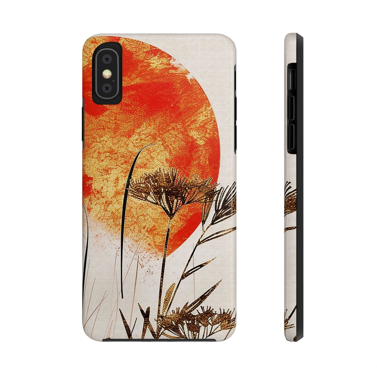 Artistic Floral Tough Phone Case - Sunset Design for Nature Lovers