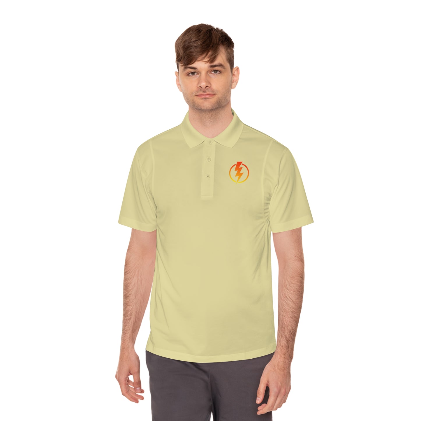 Men's Sport Polo Shirt with Lightning Bolt Design