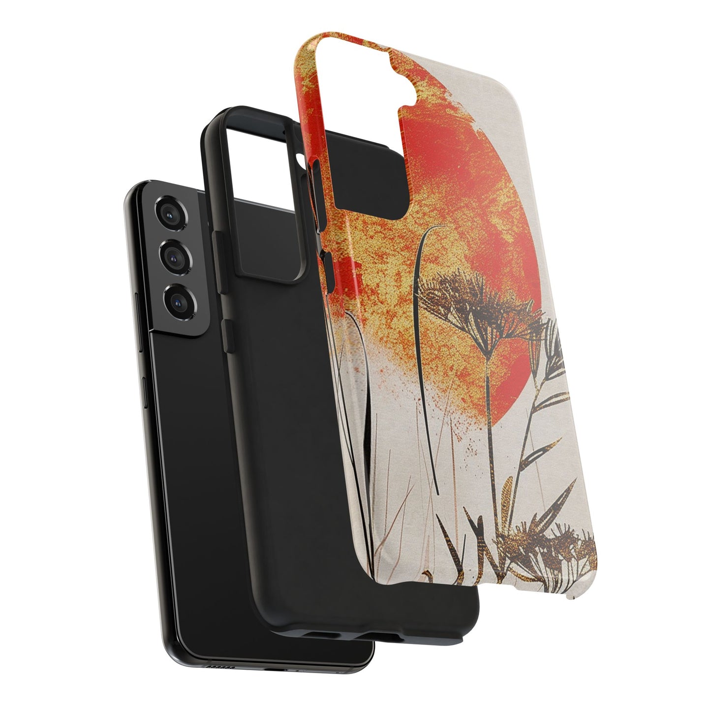Artistic Floral Tough Phone Case - Sunset Design for Nature Lovers