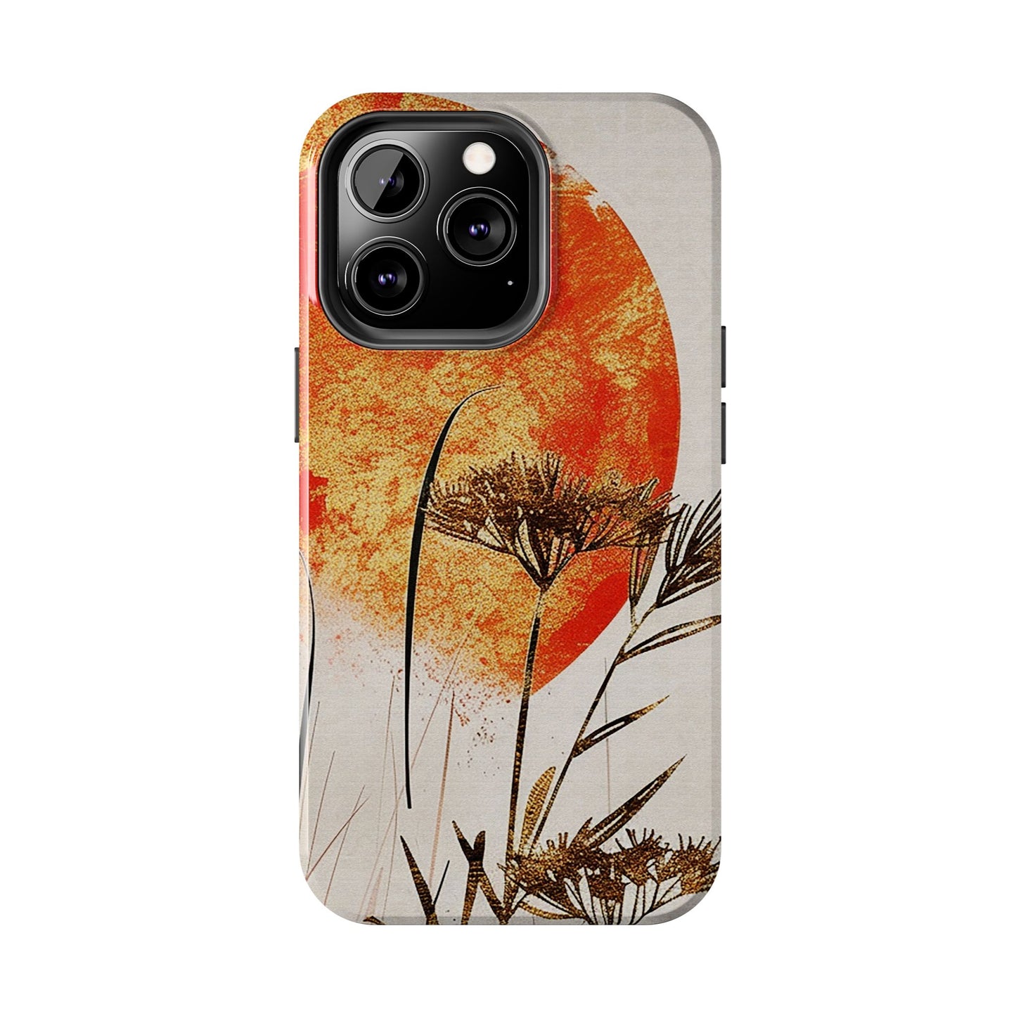 Artistic Floral Tough Phone Case - Sunset Design for Nature Lovers