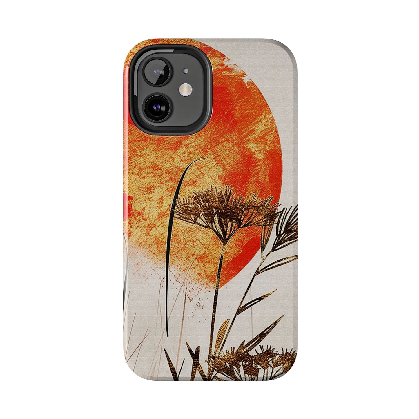 Artistic Floral Tough Phone Case - Sunset Design for Nature Lovers
