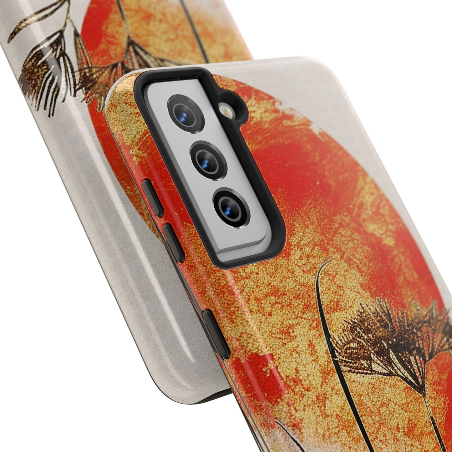 Artistic Floral Tough Phone Case - Sunset Design for Nature Lovers