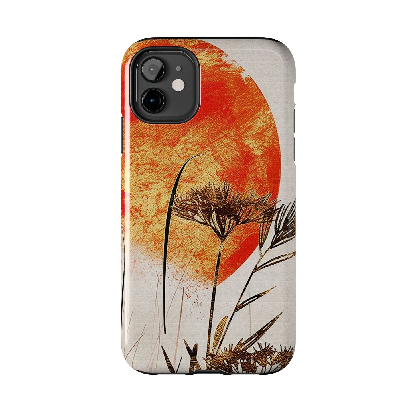 Artistic Floral Tough Phone Case - Sunset Design for Nature Lovers