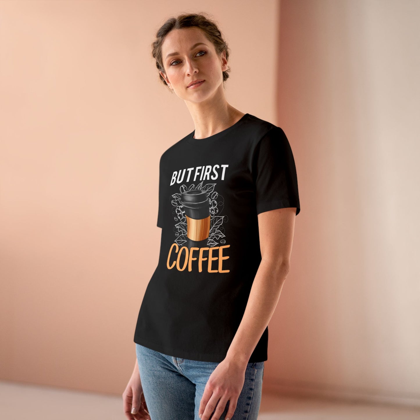 But First Coffee Women's Cotton Tee, Coffee Lover Shirt, Casual T-Shirt, Gift for Her, Everyday Wear, Trendy Graphic Tee