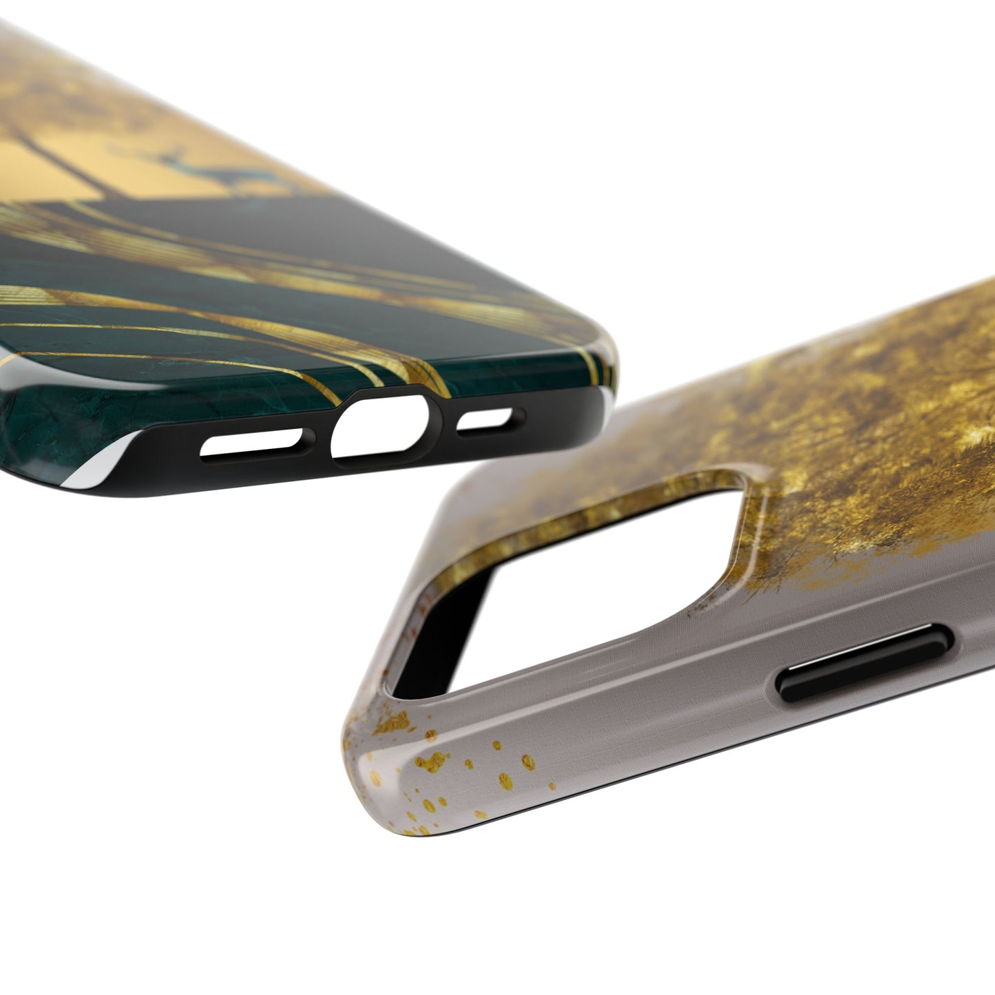 Elegant Wilderness Tough Phone Case - Golden Tree & Deer Design