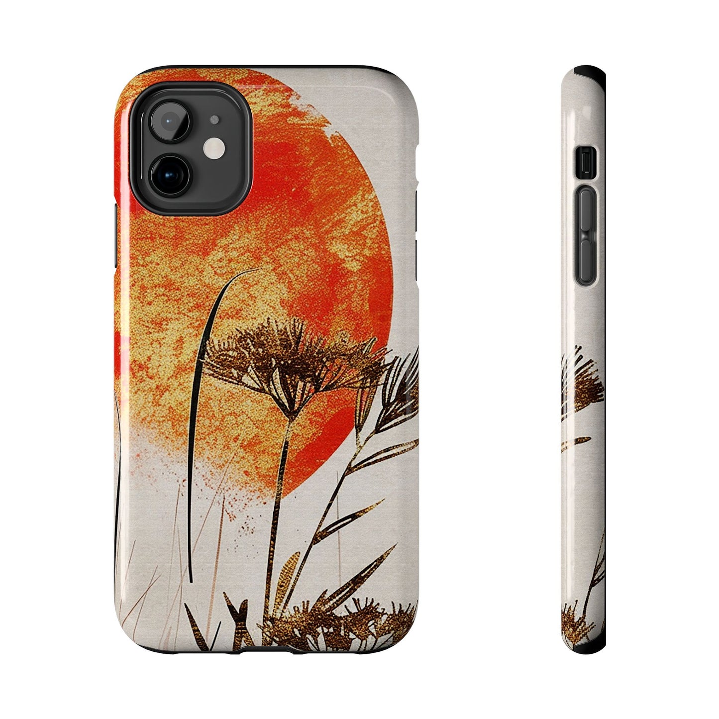 Artistic Floral Tough Phone Case - Sunset Design for Nature Lovers