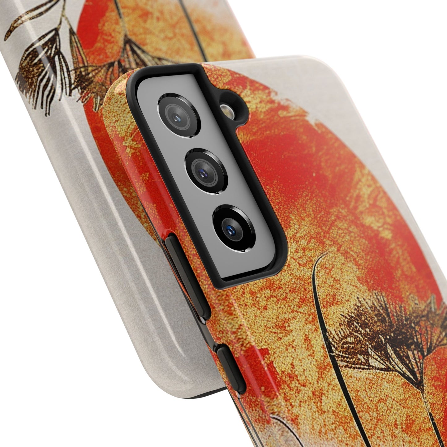Artistic Floral Tough Phone Case - Sunset Design for Nature Lovers