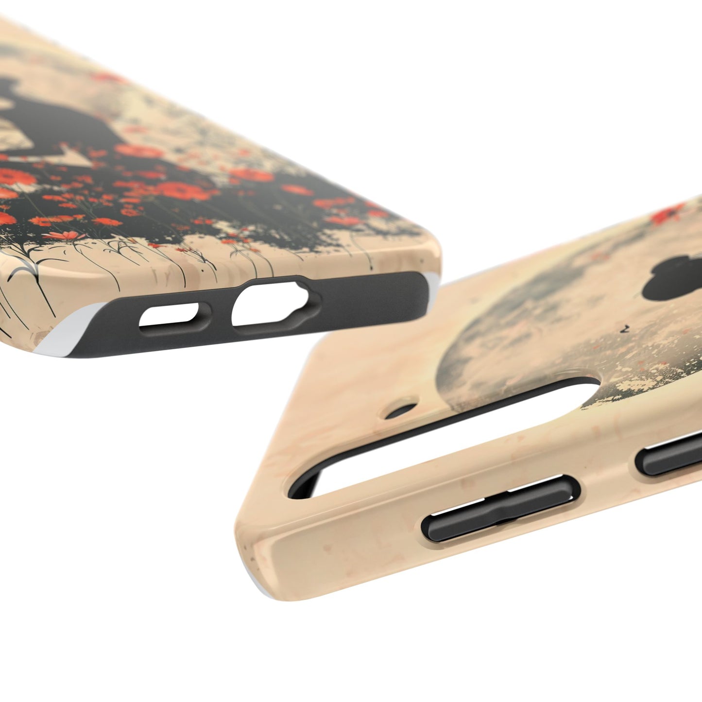 Meditative Vibe Tough Phone Case - Floral Silhouette Design