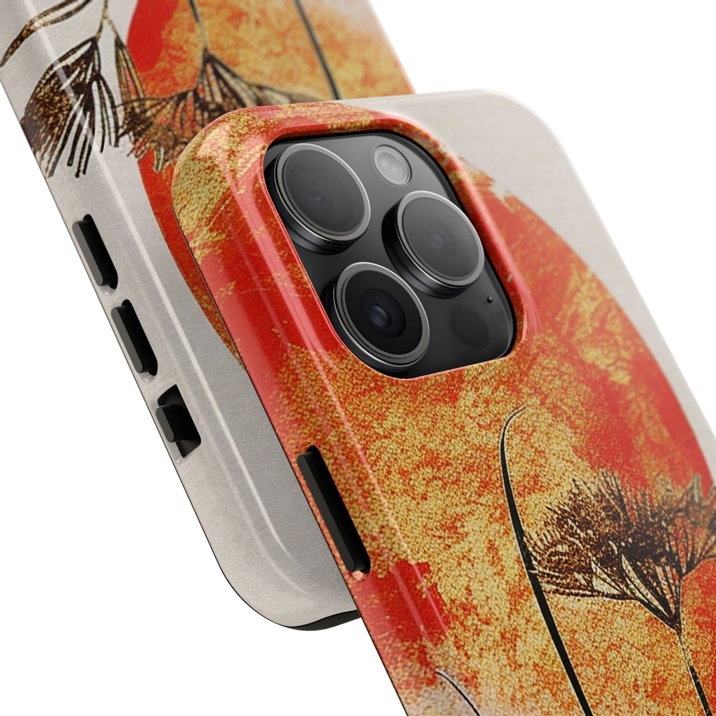 Artistic Floral Tough Phone Case - Sunset Design for Nature Lovers