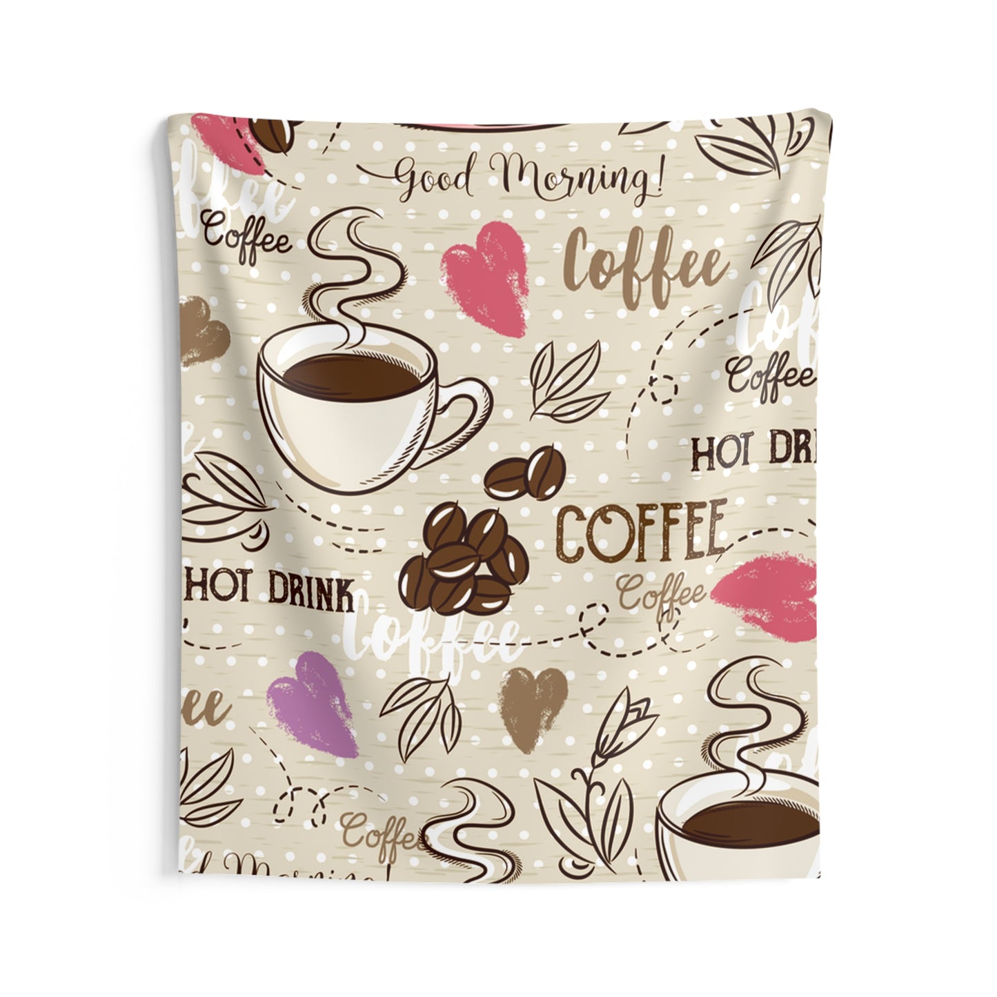 Cozy Coffee Indoor Wall Tapestry - Home Decor, Bohemian Wall Art, Coffee Lover Gift, Living Room Wall Hanging, Aesthetic Tapestry