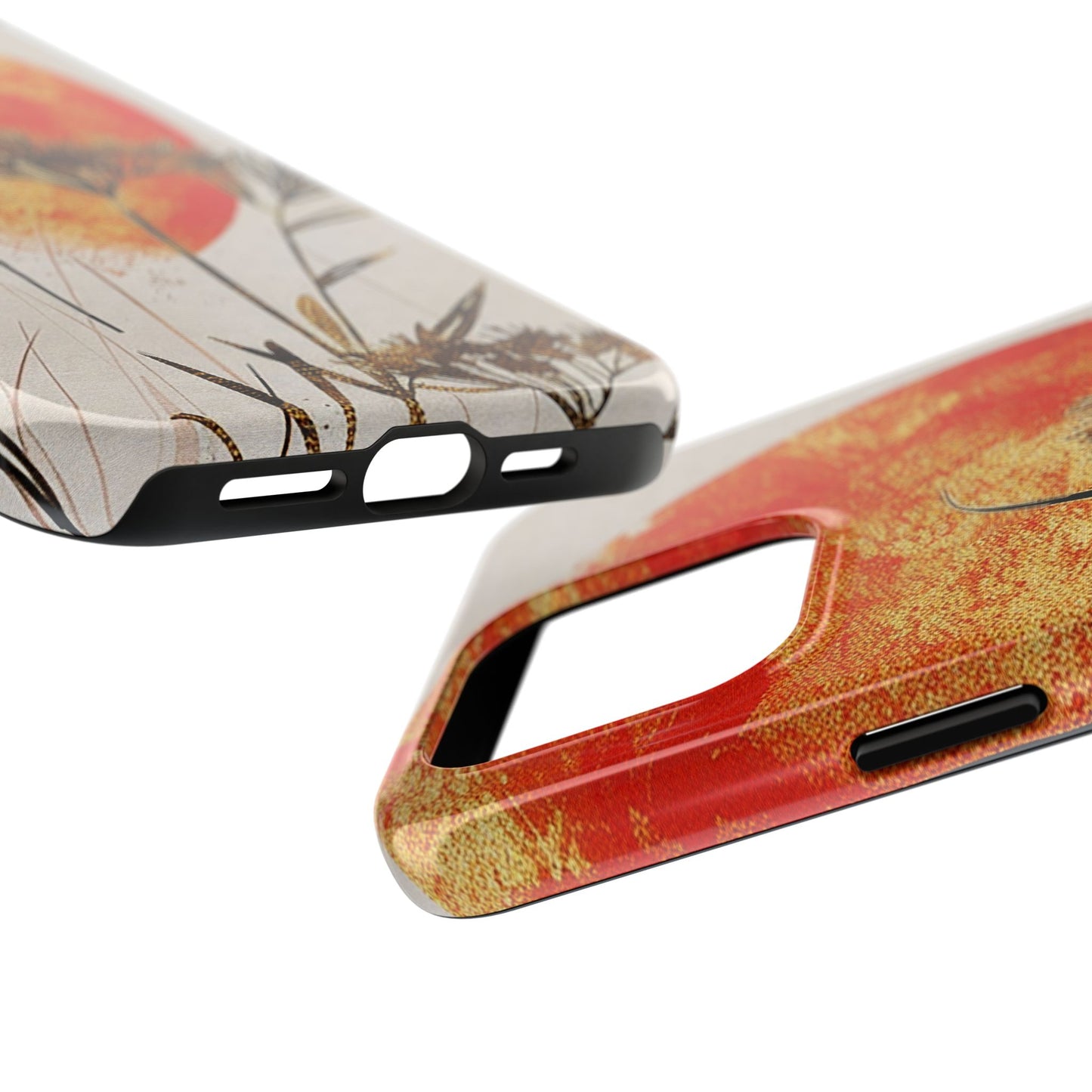 Artistic Floral Tough Phone Case - Sunset Design for Nature Lovers