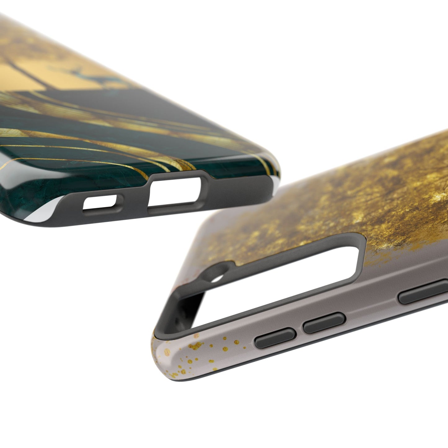 Elegant Wilderness Tough Phone Case - Golden Tree & Deer Design