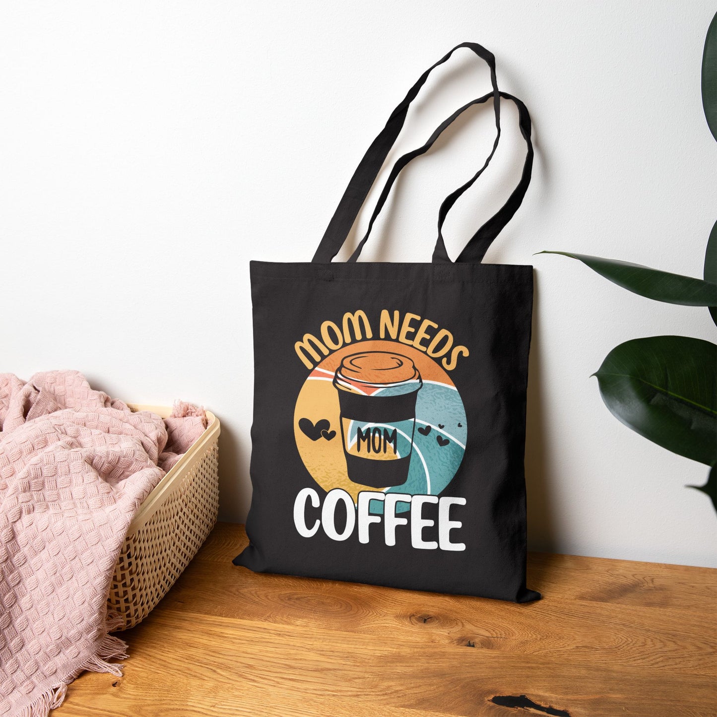 Mom Needs Coffee Tote Bag - Stylish Cotton Canvas Shopper for Coffee Lovers