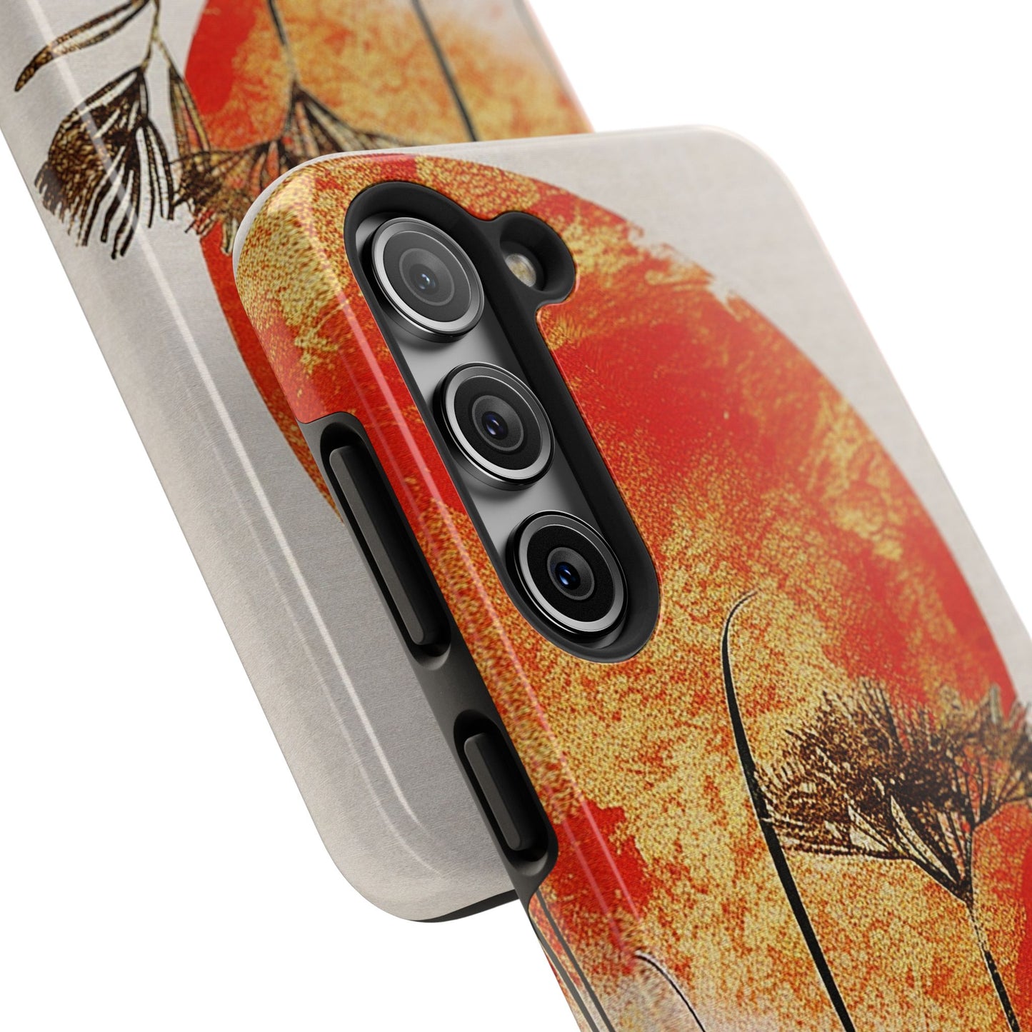 Artistic Floral Tough Phone Case - Sunset Design for Nature Lovers