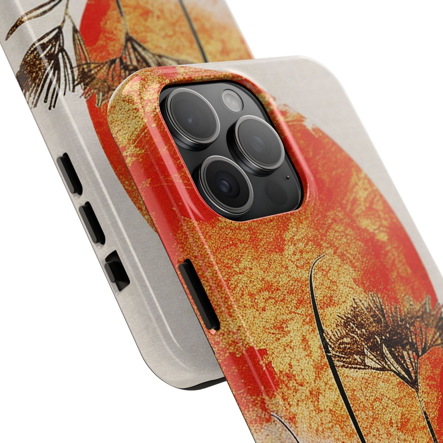 Artistic Floral Tough Phone Case - Sunset Design for Nature Lovers