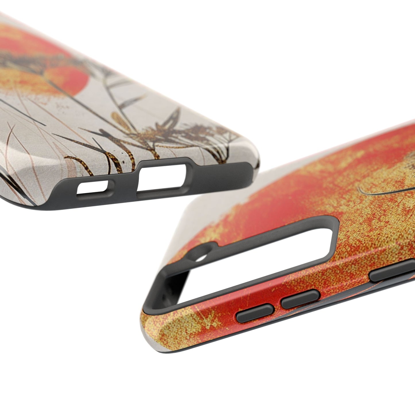 Artistic Floral Tough Phone Case - Sunset Design for Nature Lovers