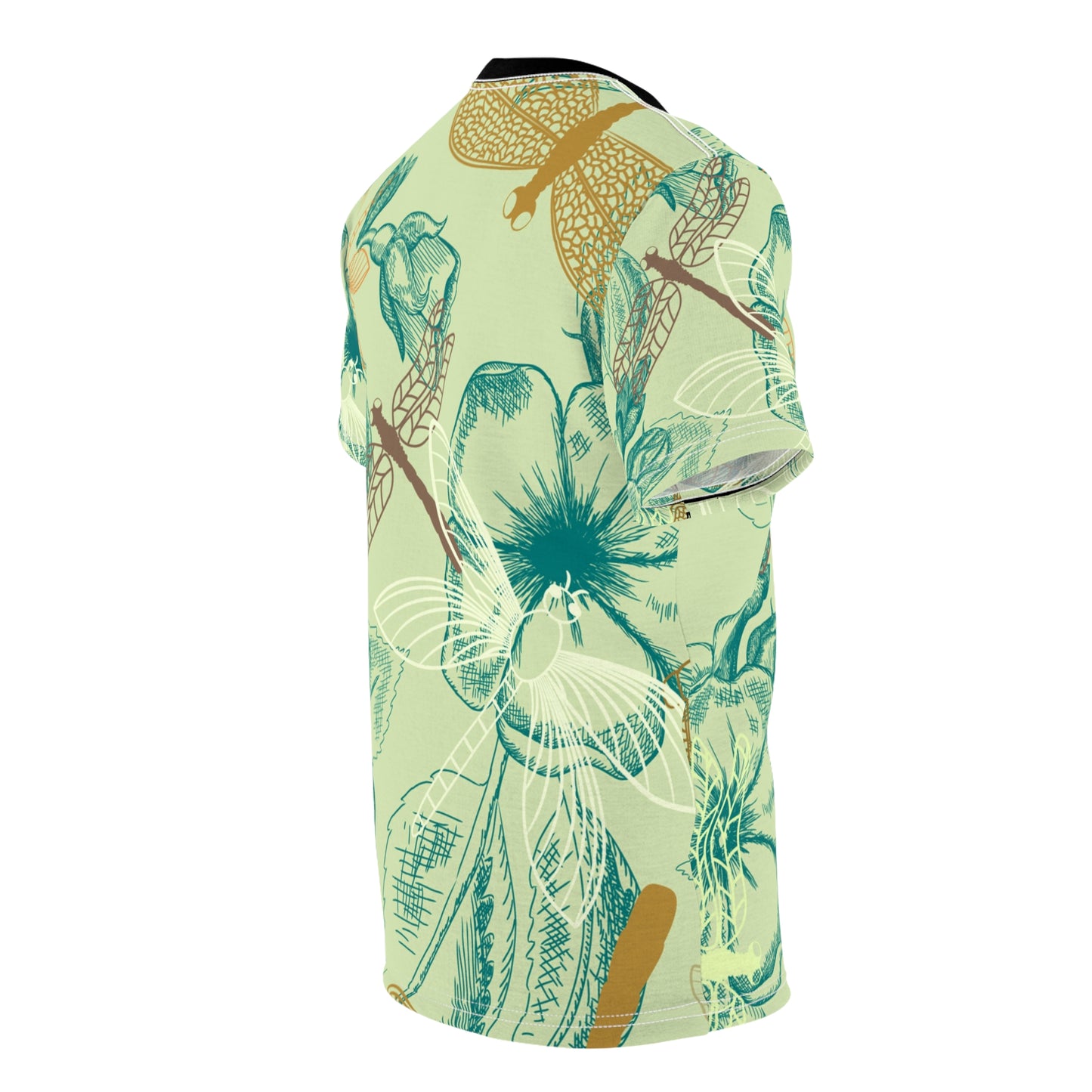 Botanical Dragonfly Unisex Tee - Nature-Inspired Floral Print Shirt