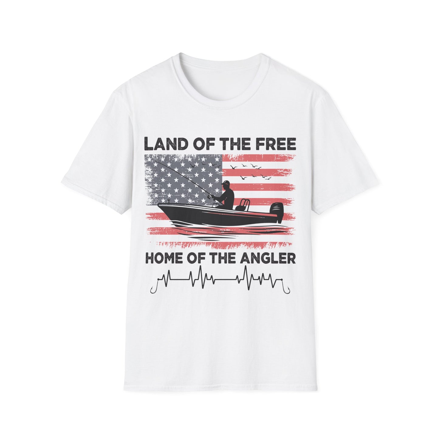 Land of the Free Fishing T-Shirt | Home of the Angler Graphic Tee for Outdoor Enthusiasts