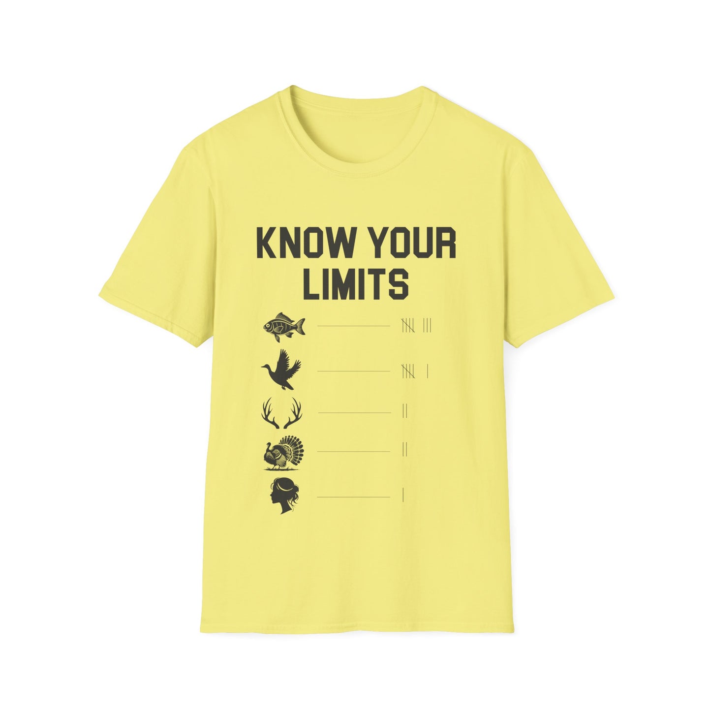 Unisex Softstyle T-Shirt - Know Your Limits | Motivational Tee, Gift for Nature Lovers, Inspirational Attire, Outdoor Adventure Shirt