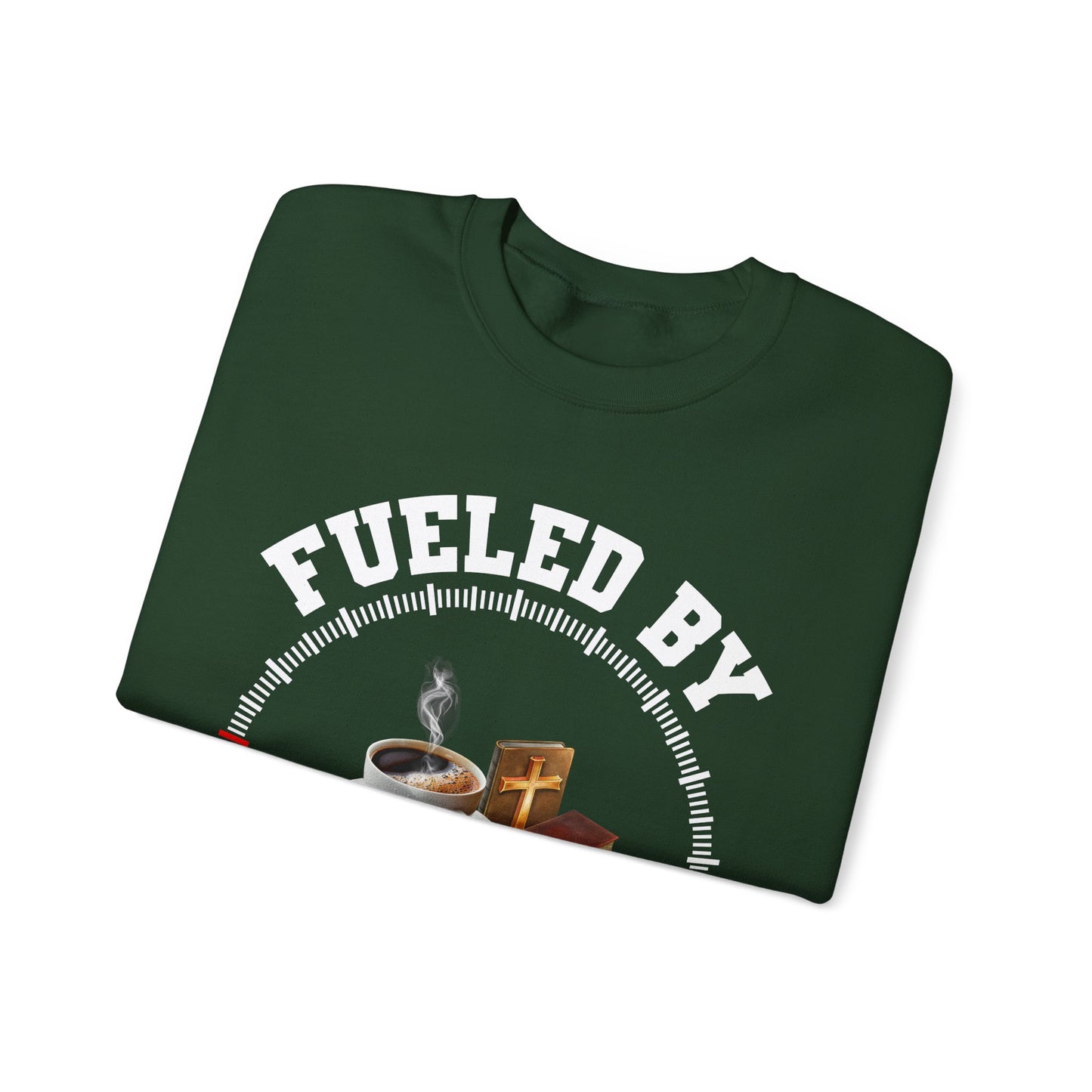 Fueled by God and Coffee Crewneck Sweatshirt for Coffee Lovers