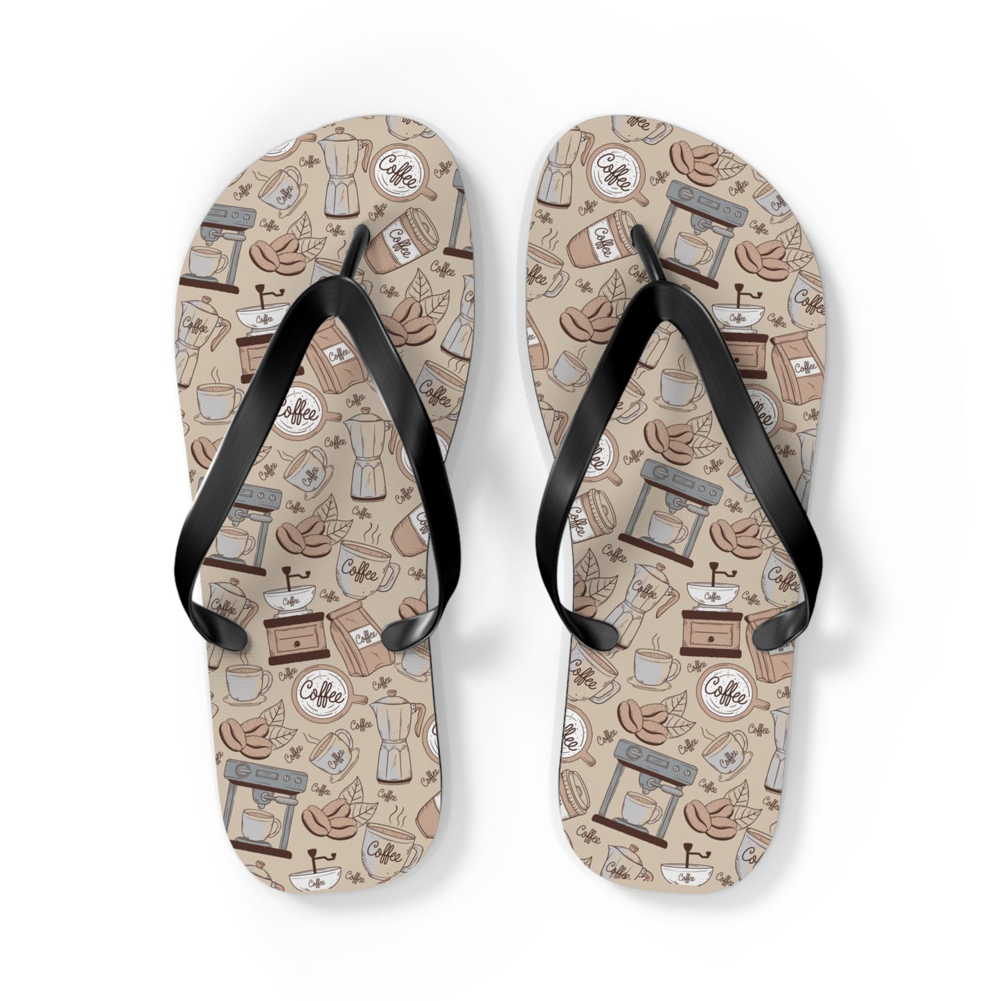 Coffee Lovers Flip Flops | Casual Summer Footwear for Coffee Enthusiasts | Perfect for Beach Days & Café Hopping