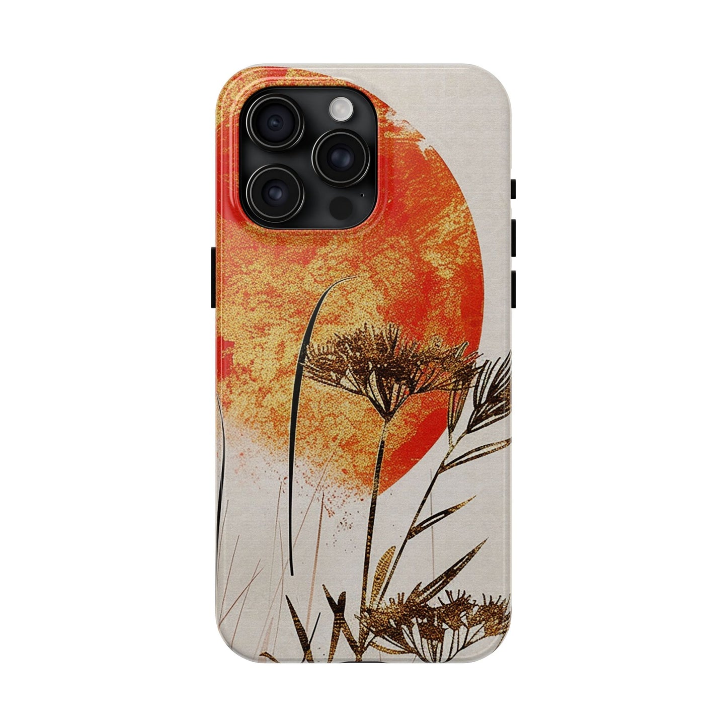 Artistic Floral Tough Phone Case - Sunset Design for Nature Lovers