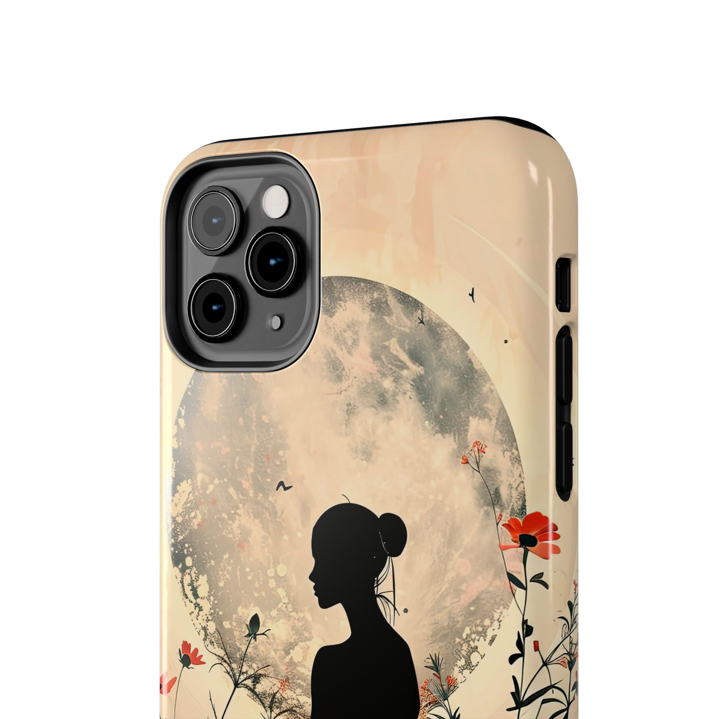Meditative Vibe Tough Phone Case - Floral Silhouette Design