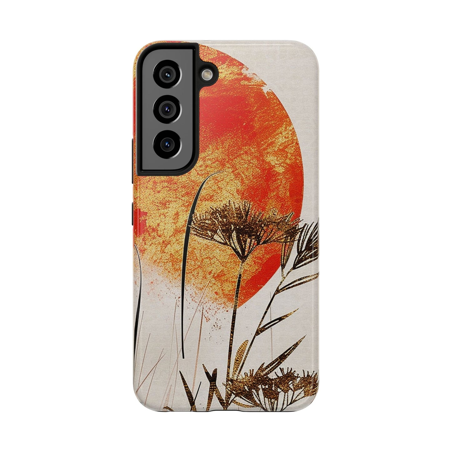 Artistic Floral Tough Phone Case - Sunset Design for Nature Lovers