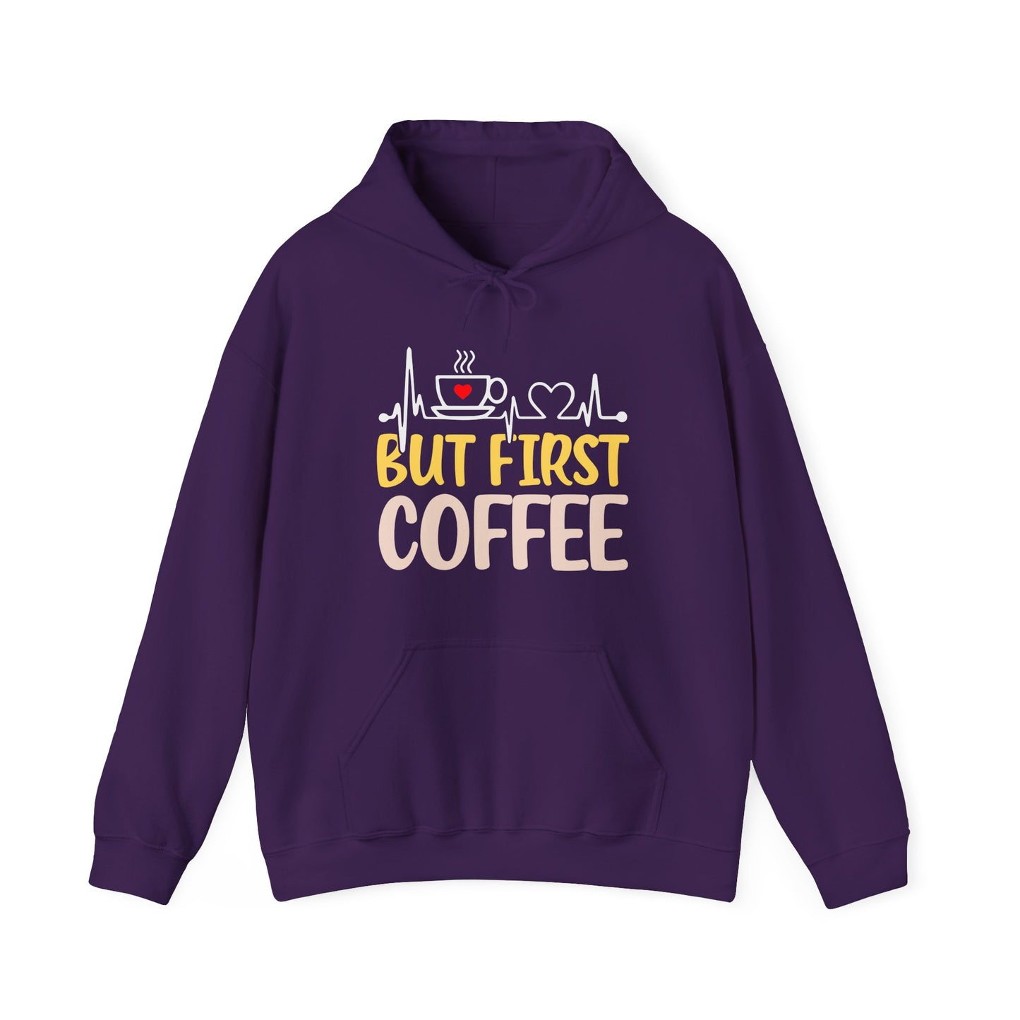 But First Coffee Hoodie - Unisex Heavy Blend Sweatshirt for Coffee Lovers