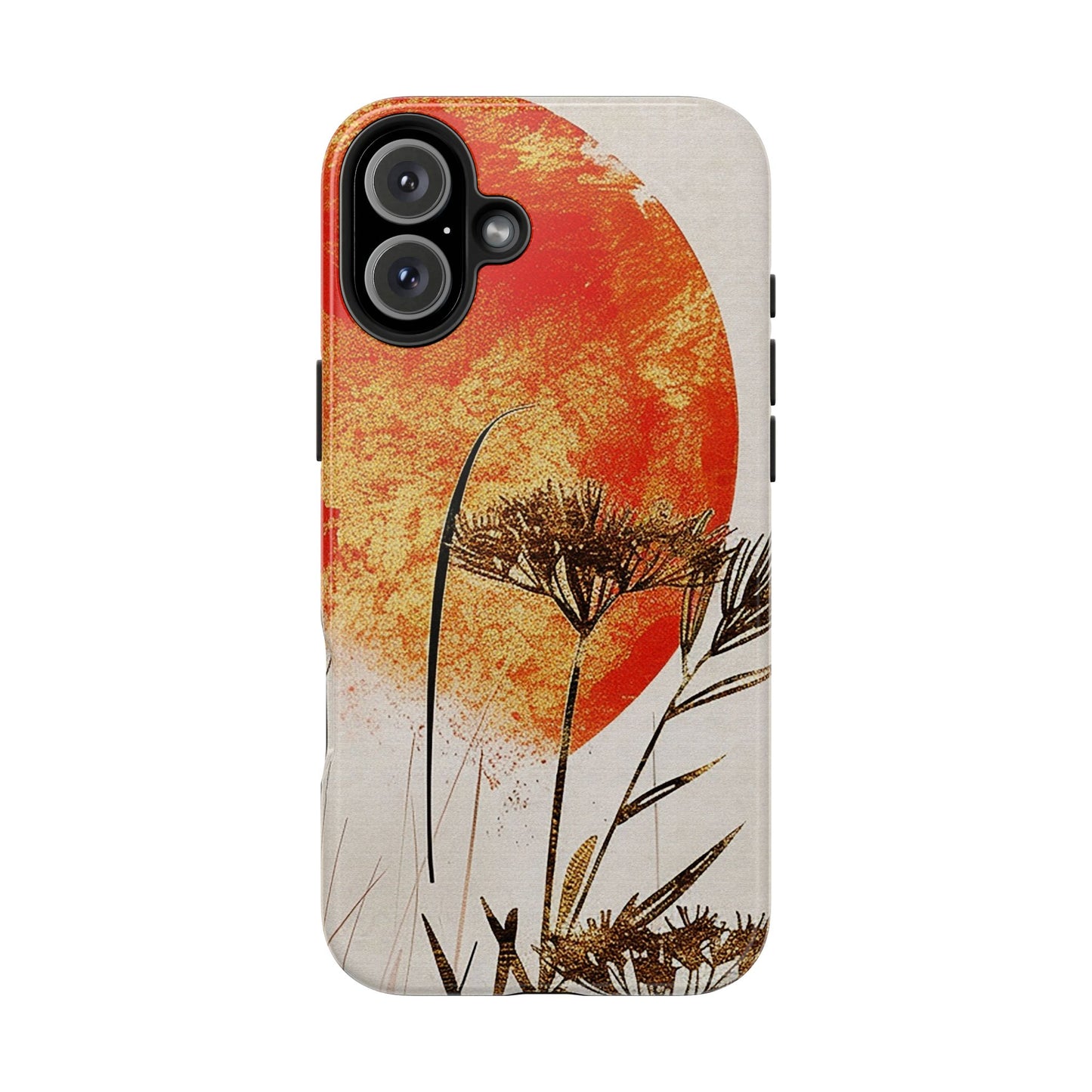 Artistic Floral Tough Phone Case - Sunset Design for Nature Lovers