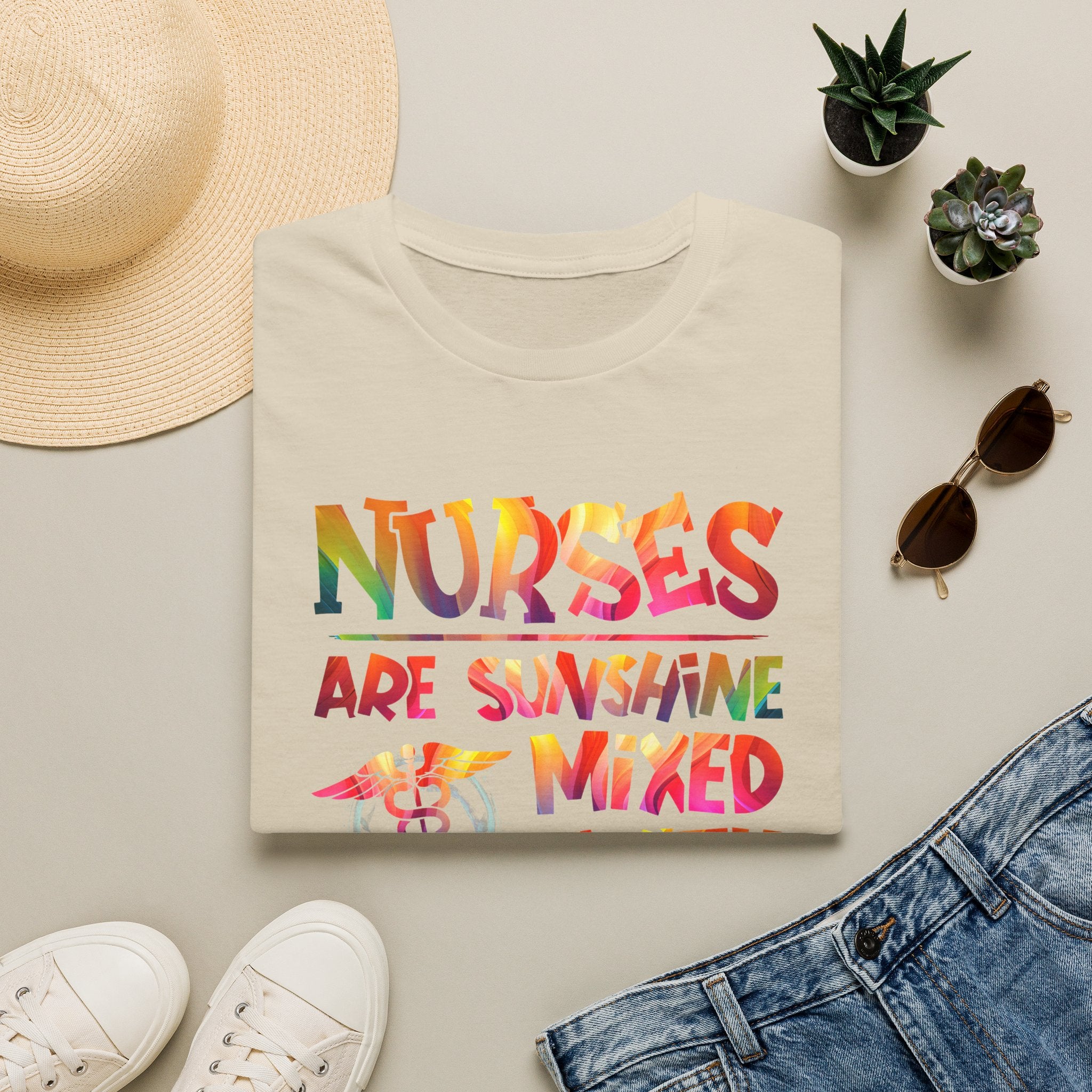 Nurses Are Sunshine Mixed With a Little Hurricane T-Shirt