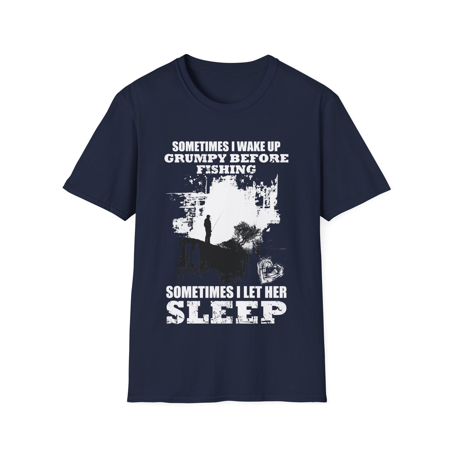 Grumpy Fisherman Unisex Softstyle T-Shirt - Funny Fishing Humor Tee