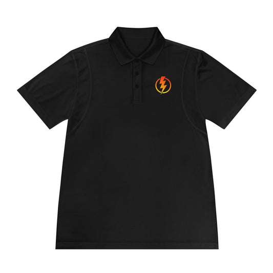 Men's Sport Polo Shirt with Lightning Bolt Design