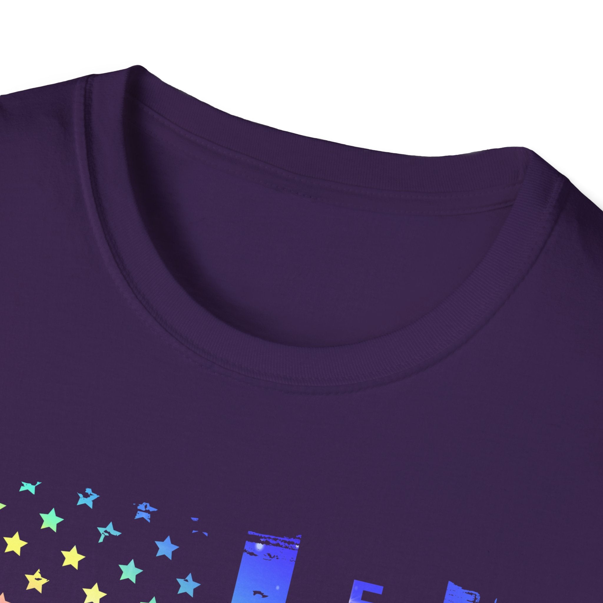 Pride Firefighter Unisex Softstyle T-Shirt - Colorful American Flag Design