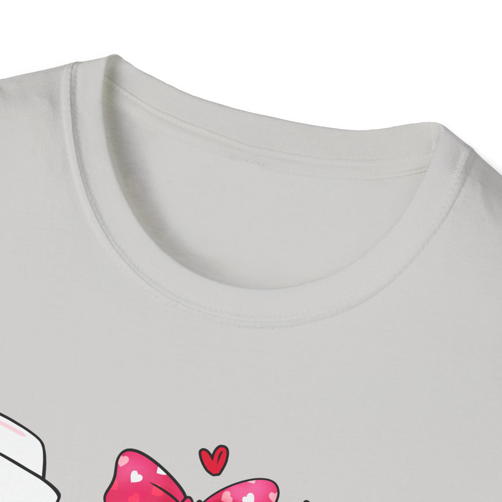 Nurse Love Unisex Softstyle T-Shirt - Heart & Bow Design for Healthcare Professionals