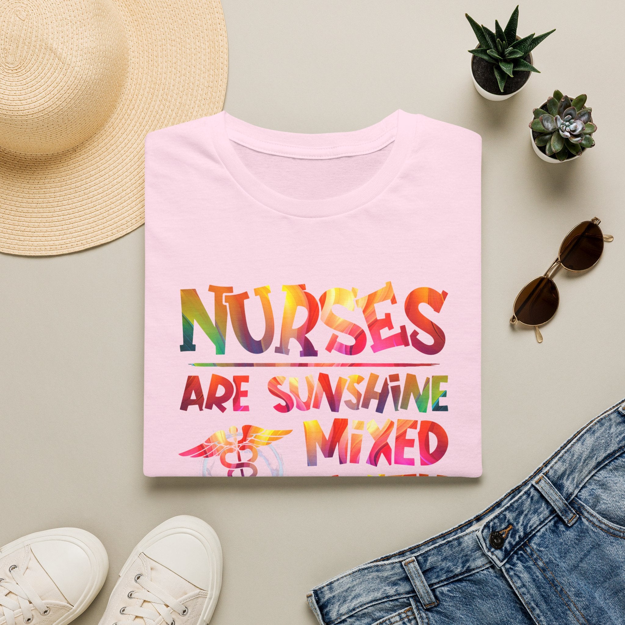 Nurses Are Sunshine Mixed With a Little Hurricane T-Shirt
