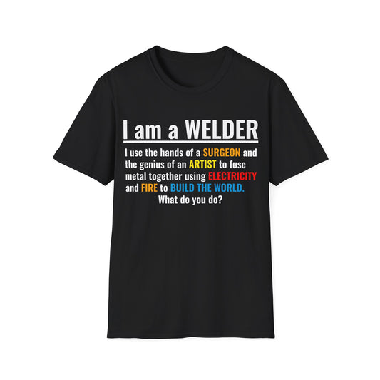 Welding Life Unisex Softstyle T-Shirt - 'I am a WELDER' Graphic Tee