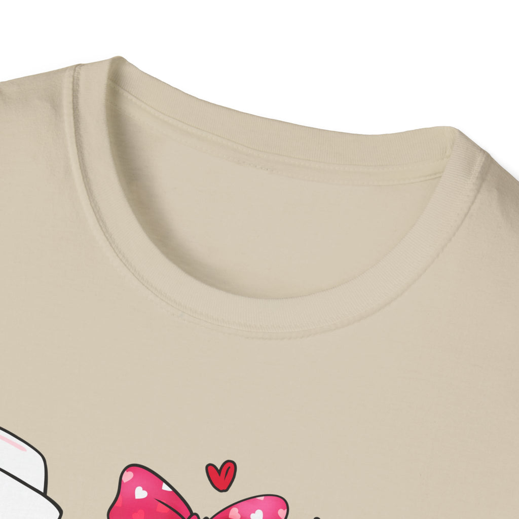Nurse Love Unisex Softstyle T-Shirt - Heart & Bow Design for Healthcare Professionals