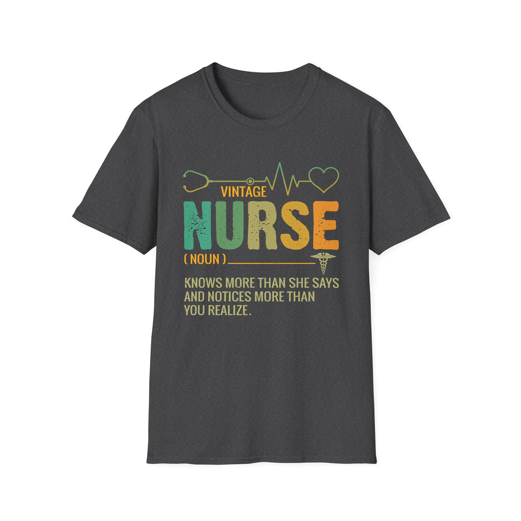 Vintage Nurse Unisex Softstyle T-Shirt – Perfect Gift for Healthcare Professionals
