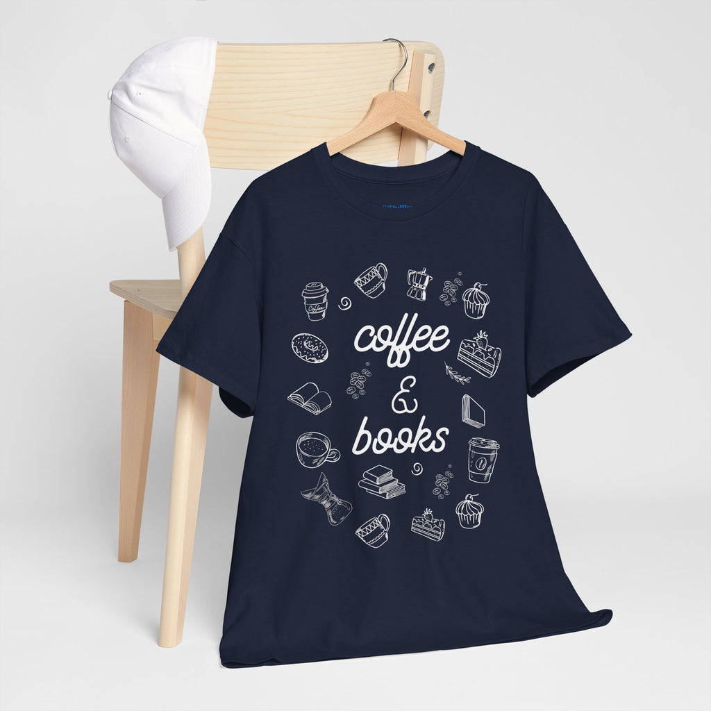 Coffee & Books T-Shirt — Vintage Booklover Graphic Tee