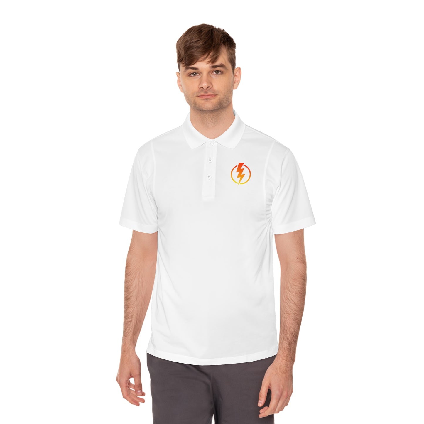 Men's Sport Polo Shirt with Lightning Bolt Design