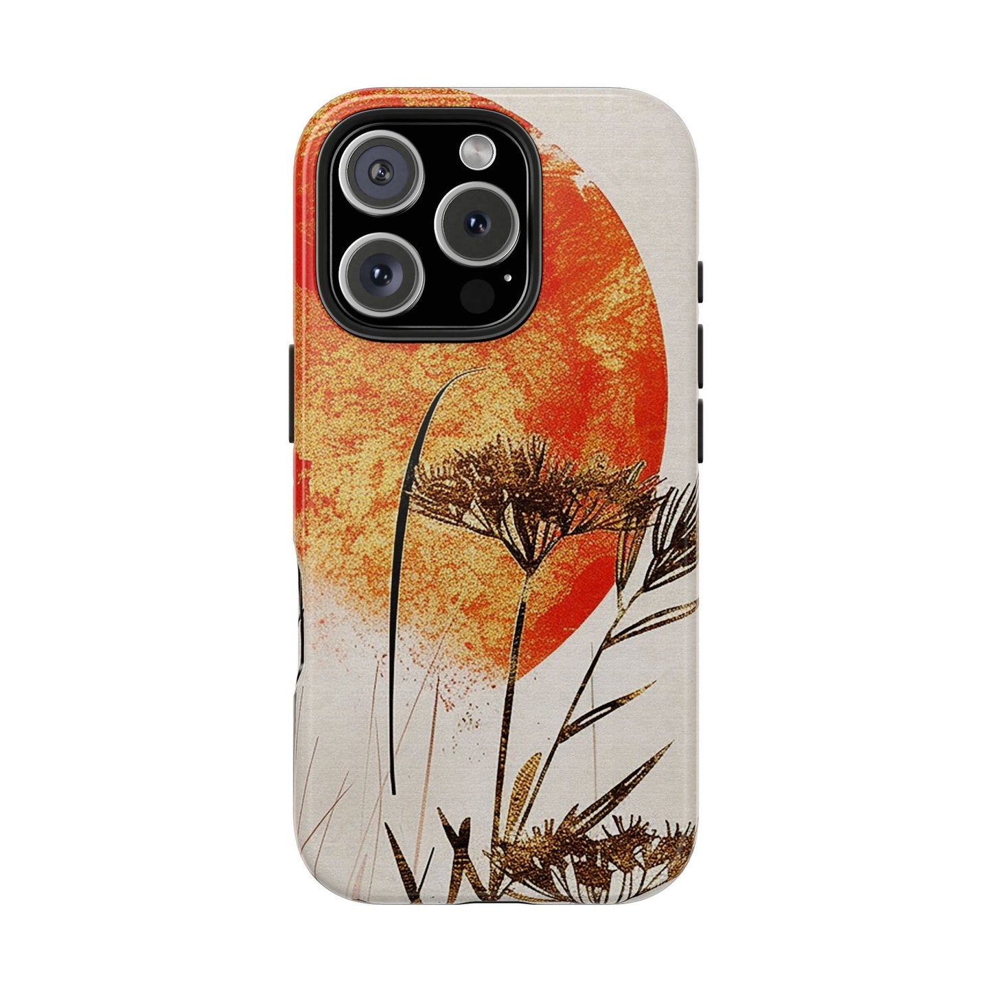 Artistic Floral Tough Phone Case - Sunset Design for Nature Lovers