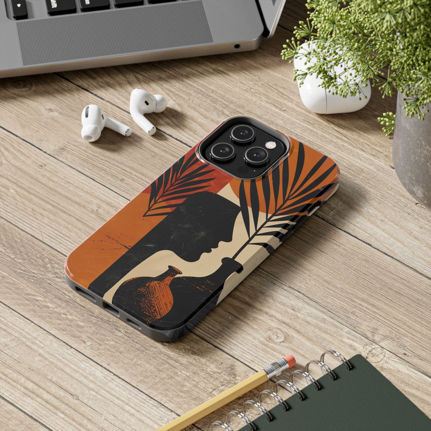 Artistic Tough Phone Case with Nature-Inspired Design