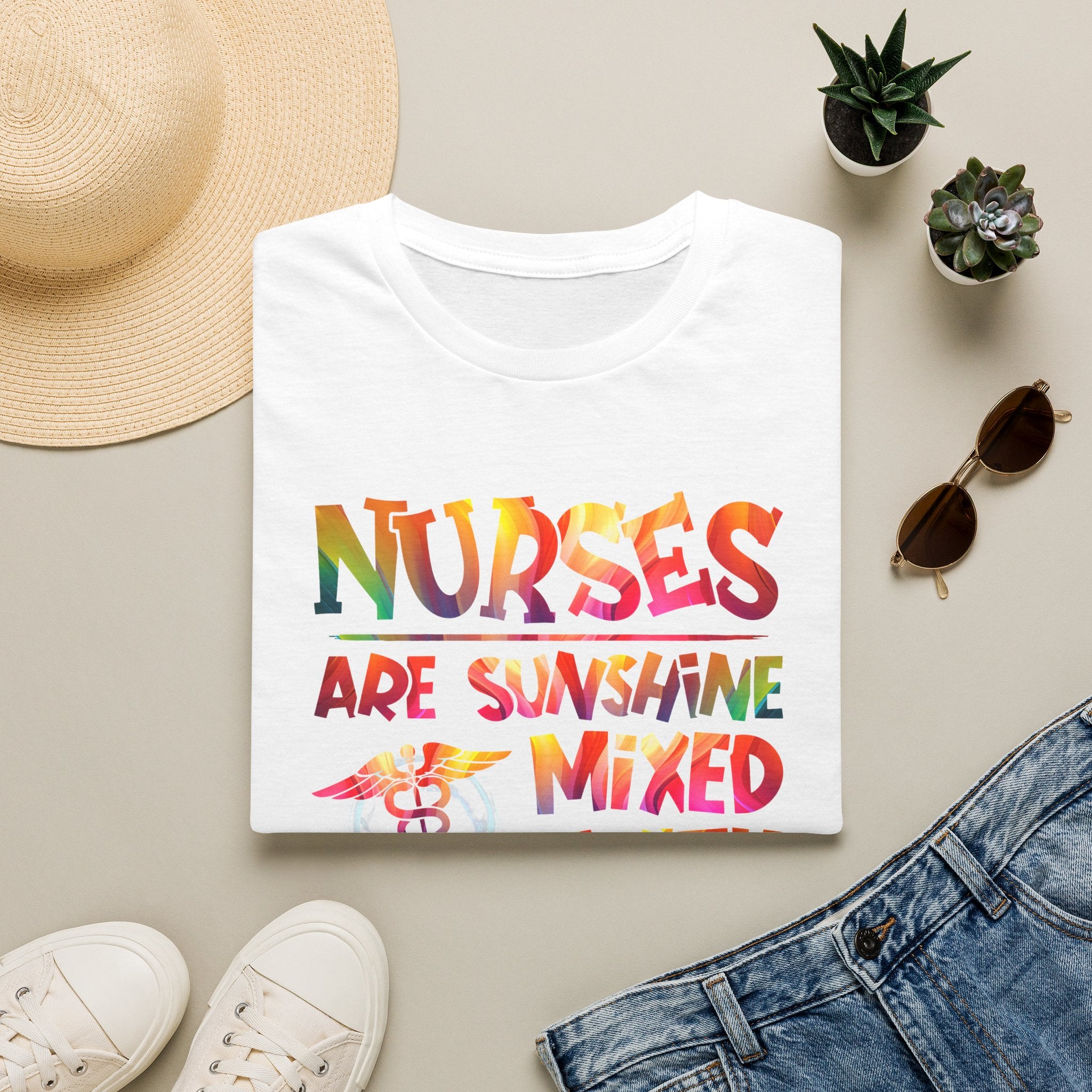 Nurses Are Sunshine Mixed With a Little Hurricane T-Shirt