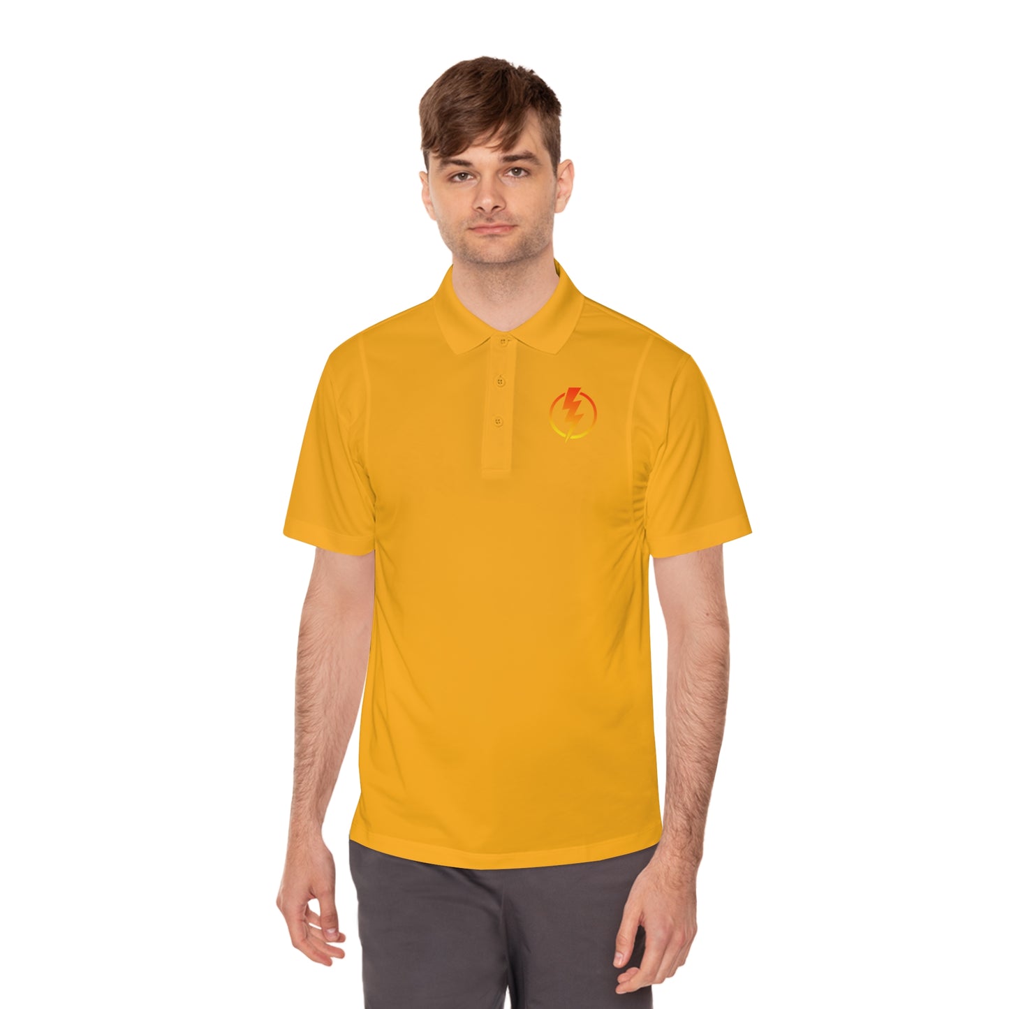 Men's Sport Polo Shirt with Lightning Bolt Design