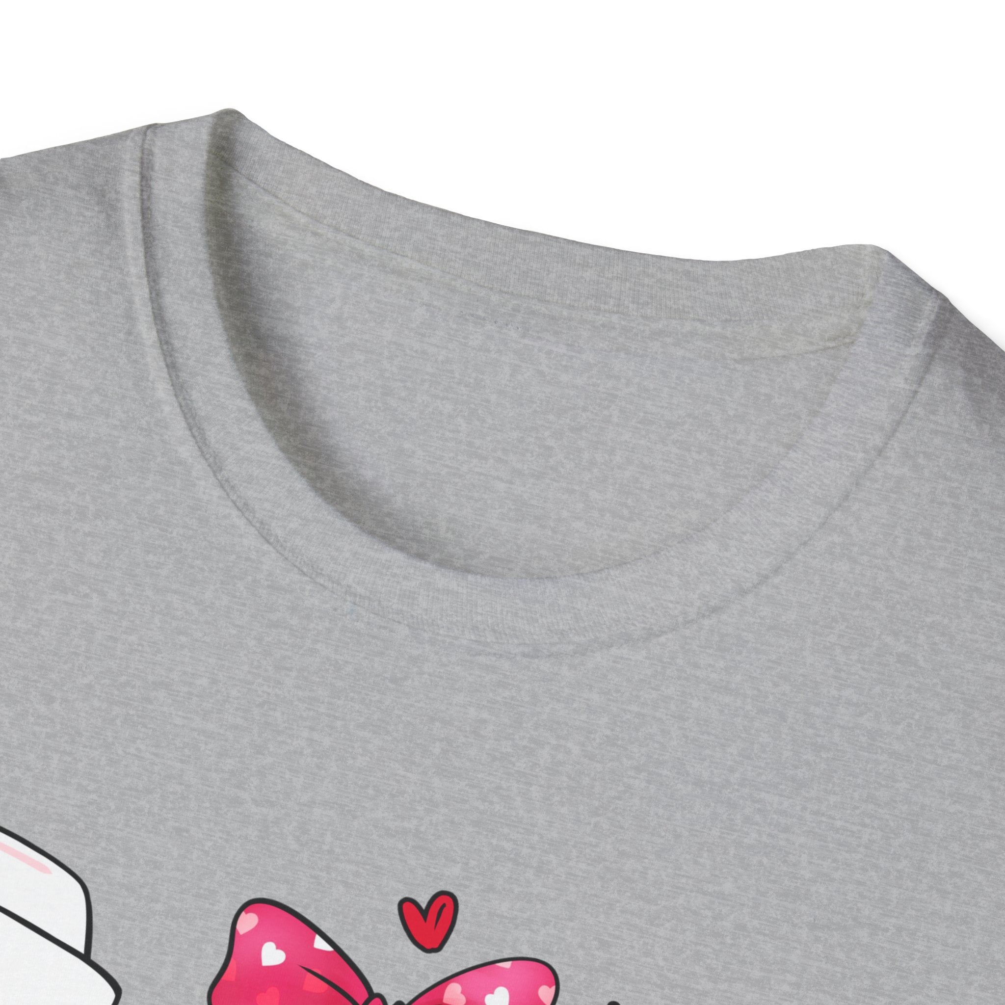 Nurse Love Unisex Softstyle T-Shirt - Heart & Bow Design for Healthcare Professionals