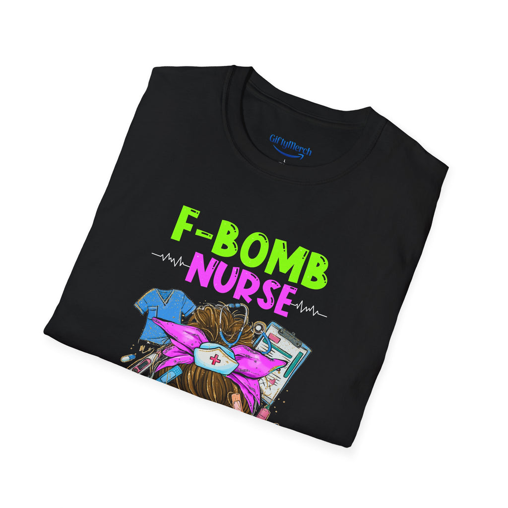 F-Bomb Nurse T-Shirt – Funny Nurse Graphic Tee “Stuck Between IDK, IDC and IDGAF”