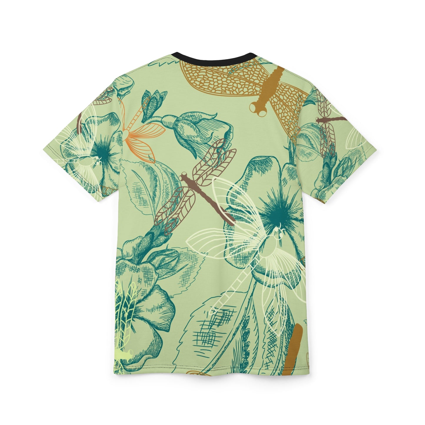 Botanical Dragonfly Unisex Tee - Nature-Inspired Floral Print Shirt