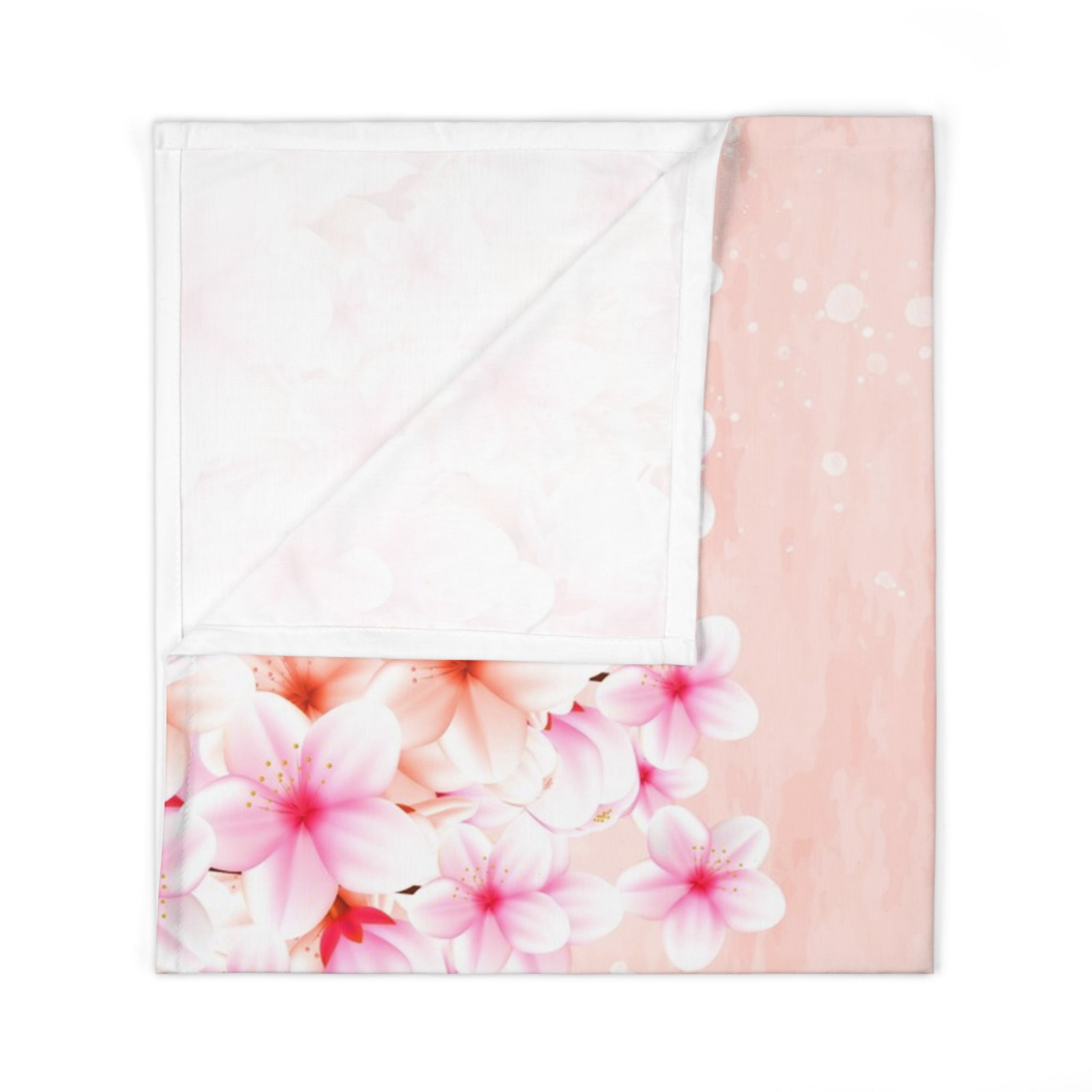 Floral Baby Swaddle Blanket, Soft Nursery Wrap, Newborn Gift, Baby Shower & Photography Prop, Pink Blossom Baby Bedding
