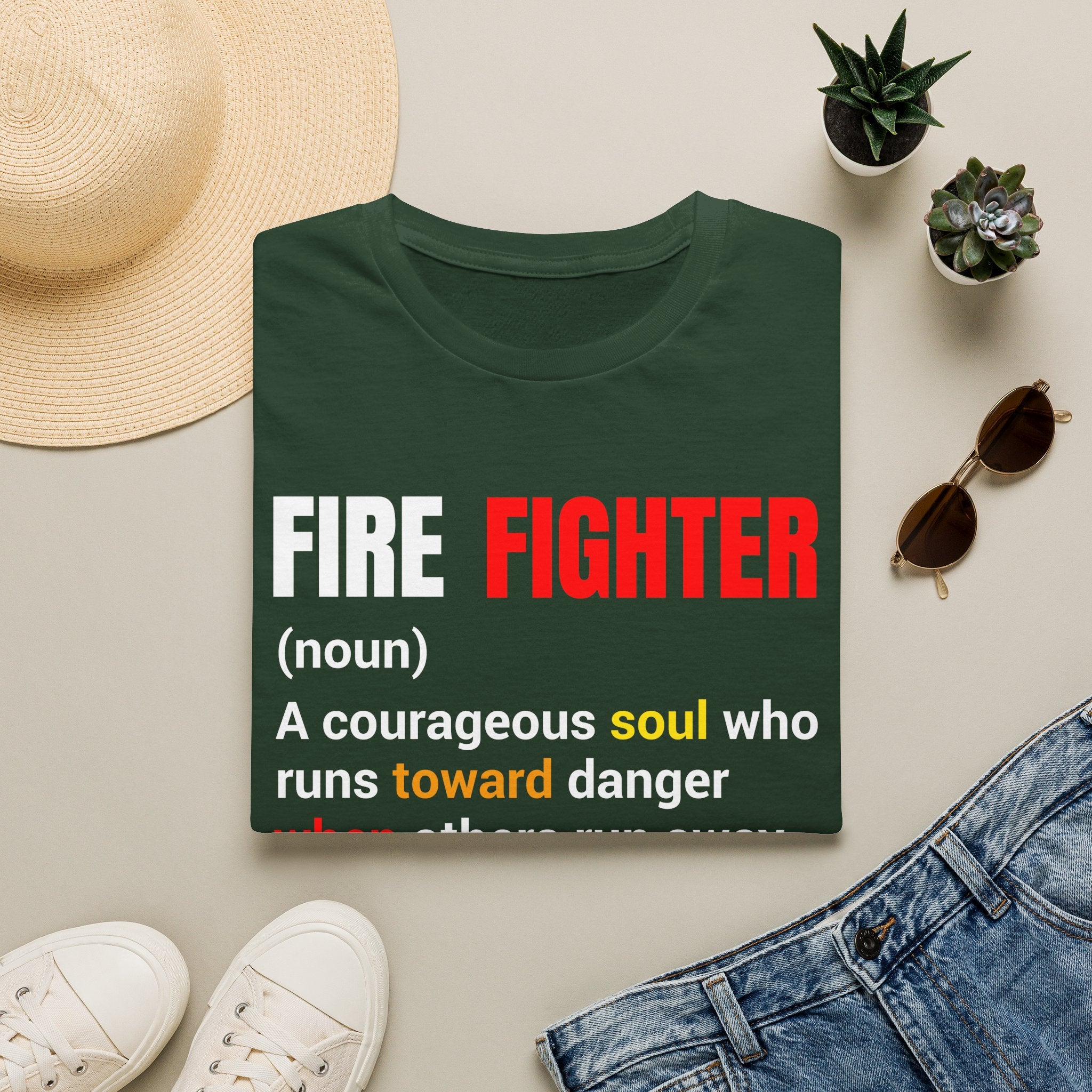 Firefighter Definition T-Shirt — 'A Courageous Soul' Tribute Tee
